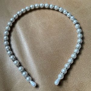Pearl rhinestone headband hair accessory